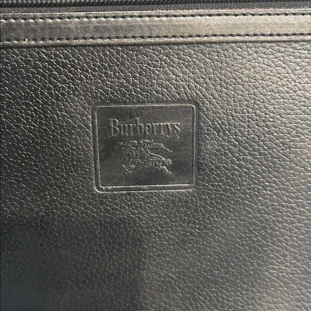 Burberry Black Textured Leather Bag Authentic